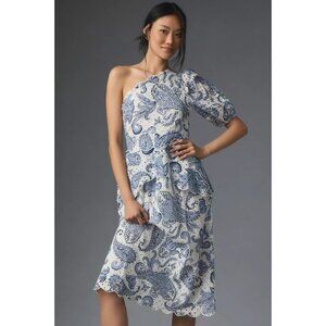 NWT Anthropologie Farm Rio One Shoulder Eyelet Midi Dress